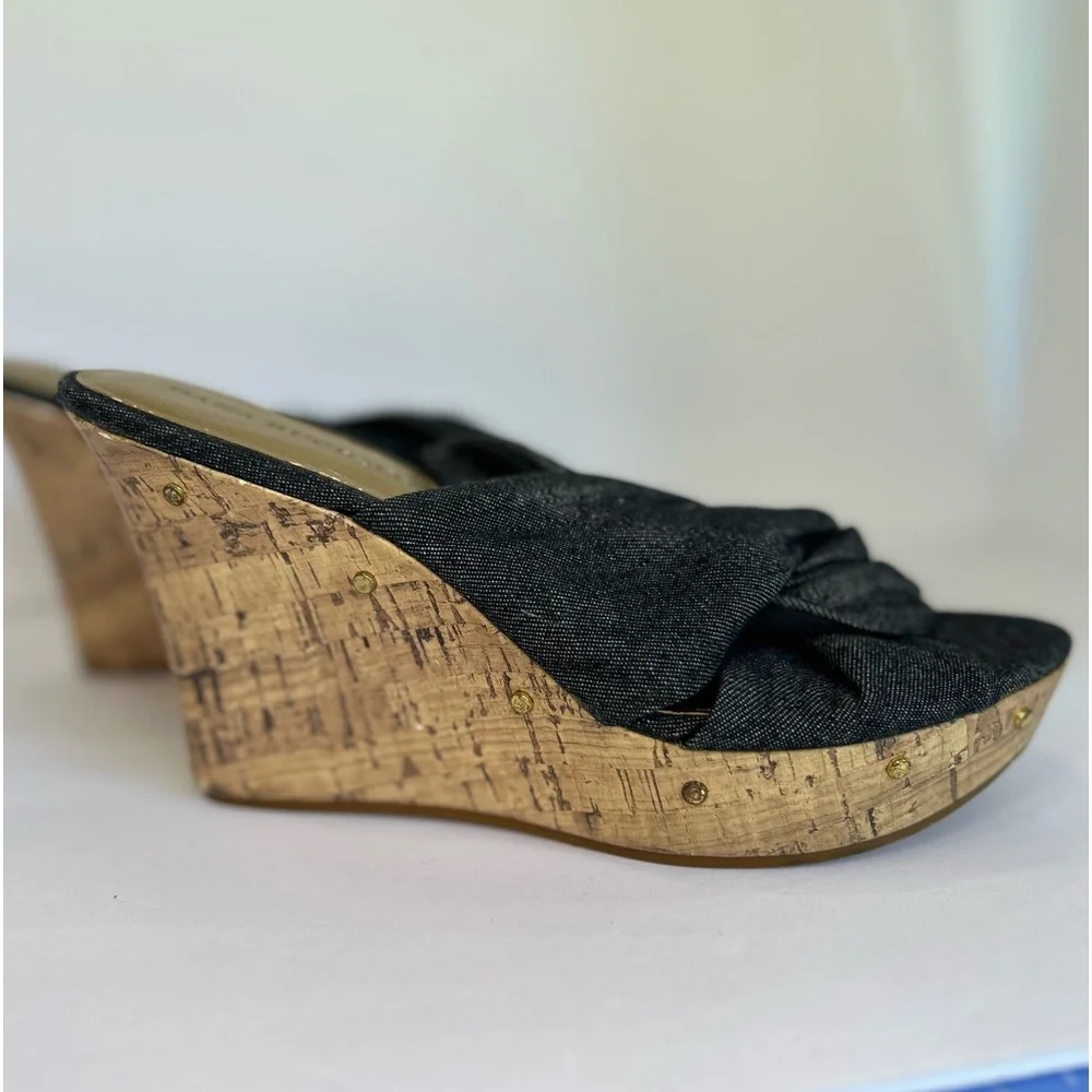 Dana Buchman Women’s 7M Garrett Blue corked wedge. Preloved.